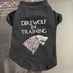 Game of Thrones Black Direwolf in Training Dog Shirt XS